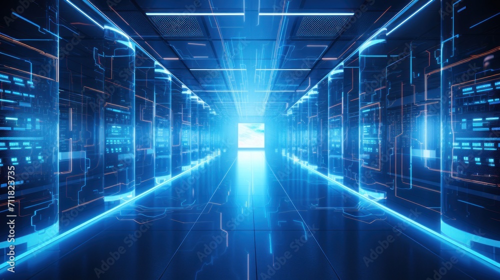 Futuristic IT Server Room Futuristic IT Server Room