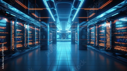 Futuristic IT Server Room