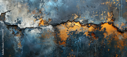 Eroded Harmony, Sand and Fractured Elements in Light Orange Palette