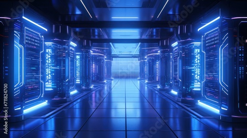 Futuristic IT Server Room
