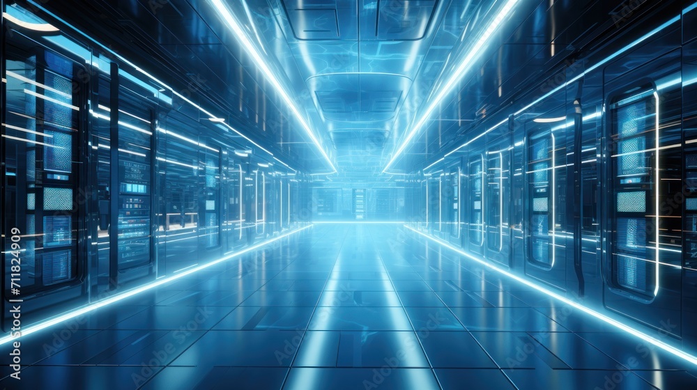 Futuristic IT Server Room Futuristic IT Server Room