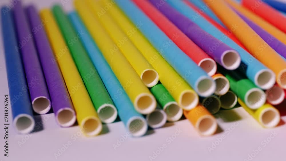 Multicolored drinking straws close up Multicolored drinking straws close up