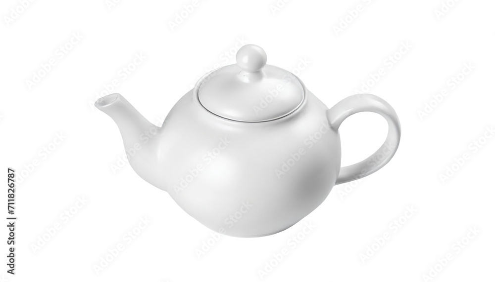 White ceramic teapot isolated on transparent background. White ceramic teapot isolated on transparent background.
