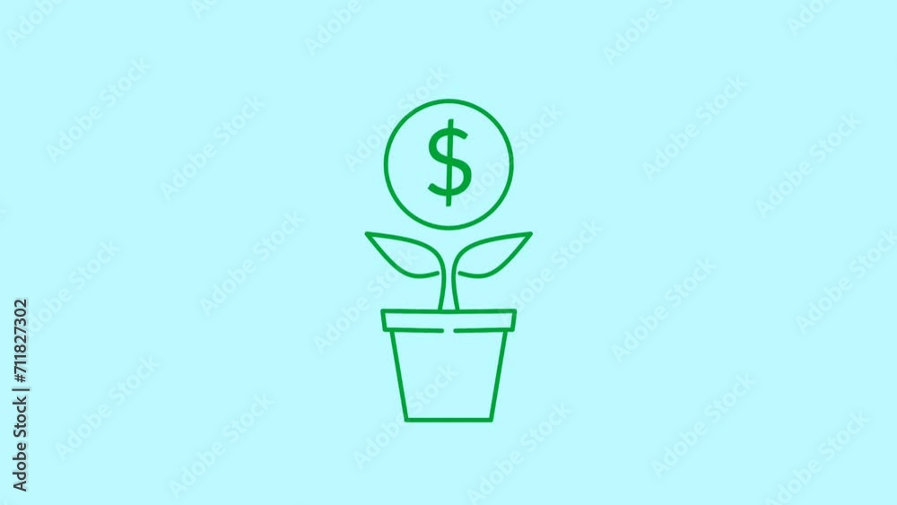 Illustration of money plant, a symbol of healthy and profitable investment. Suitable for business and financial content animation Illustration of money plant, a symbol of healthy and profitable investment. Suitable for business and financial content animation