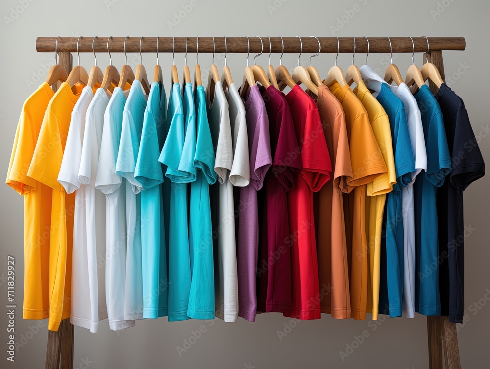 Colorful t-shirt on the hanger
