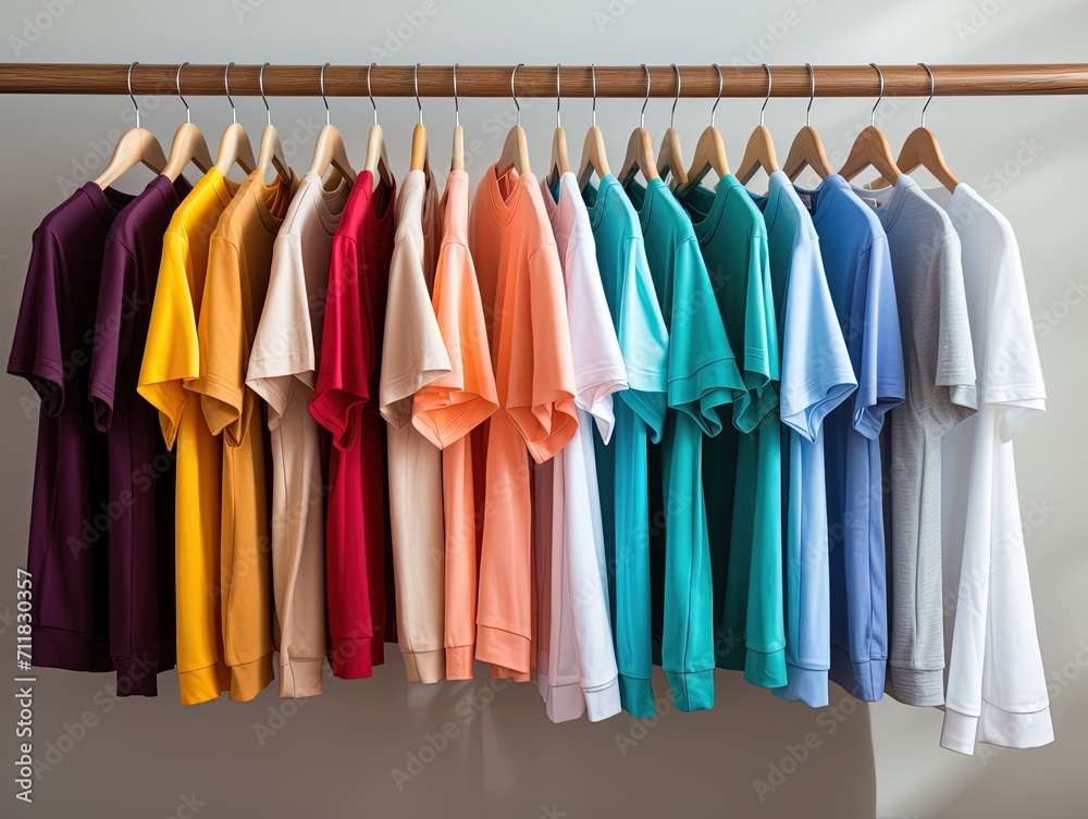 Colorful t-shirt on the hanger
