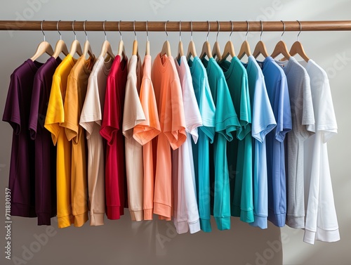 Colorful t-shirt on the hanger 