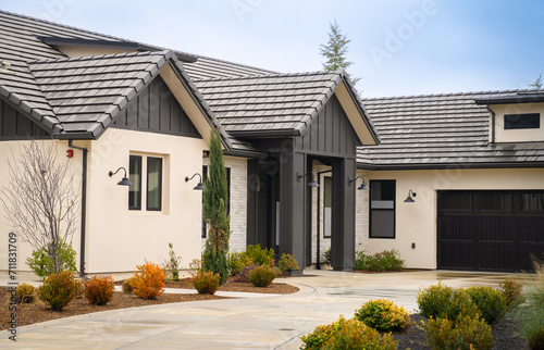 Up close photo of a newly built house