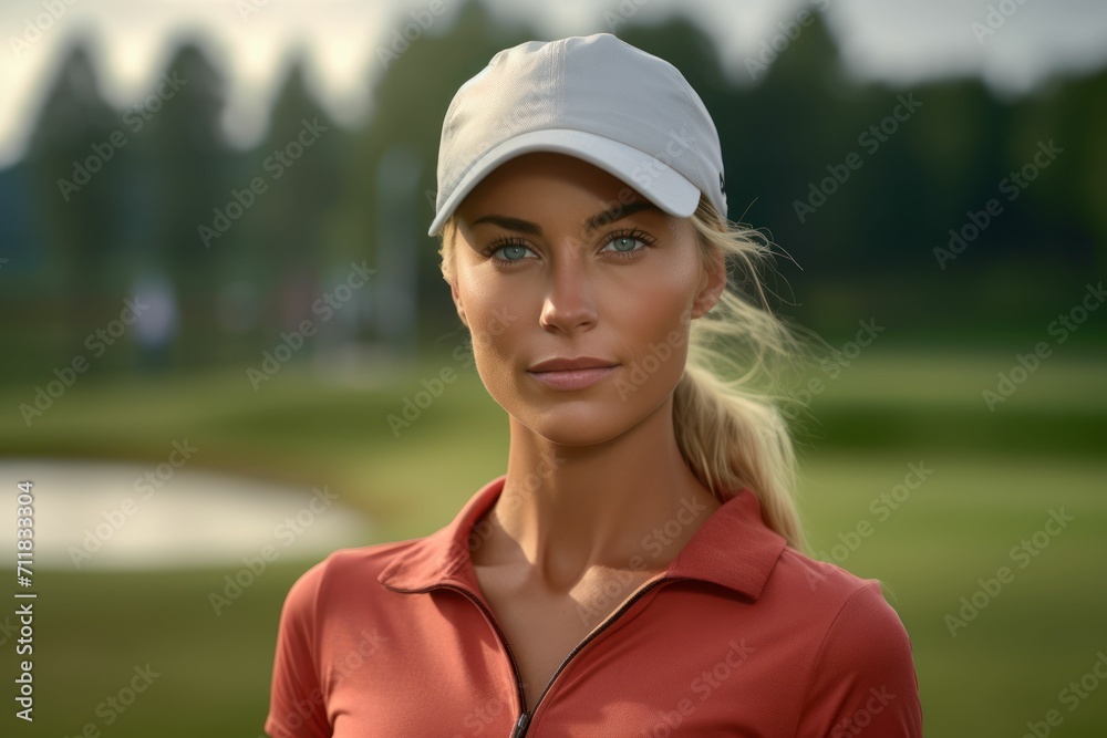Portrait of a confident young woman in a golf outfit Portrait of a confident young woman in a golf outfit