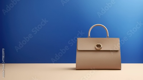 Luxury and stylish Women's handbag, Beige and blue Colors 