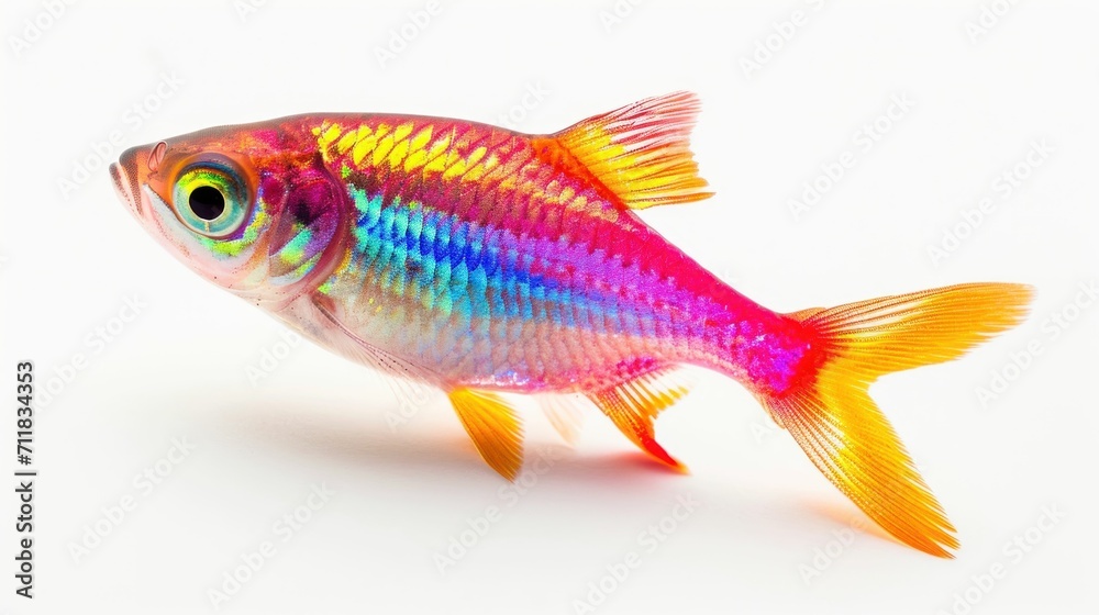 Rainbow color beautiful fish isolated on white background Rainbow color beautiful fish isolated on white background