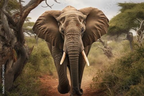 Beautiful elephant in a jungle