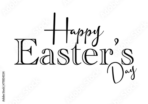 Happy Easter - written- -black color - picture, poster, placard, banner, postcard, card.
