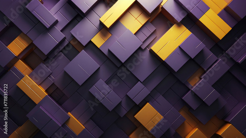 Wood as purple golden geometric blocks, closeup of mosaic squares pattern, graphics for backgrounds, wallpaper, texture
