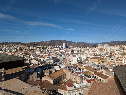 Panoramablick über die Stadt Málaga in Andalusien, Spanien