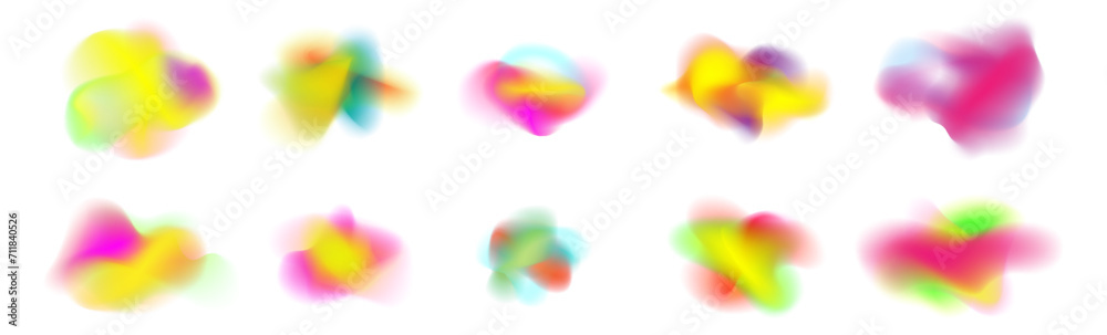 Prism rainbow light Holographic abstract blur spot Soft geometric blend Chameleon y2k aura shape gradient texture