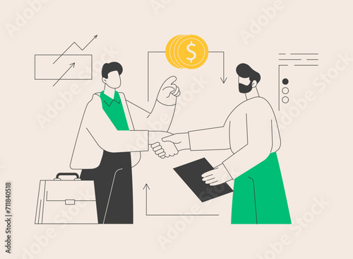 Business-to-business sales abstract concept vector illustration.
