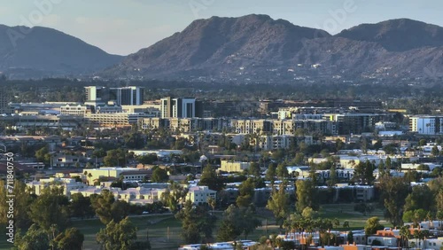 Aerial view of the city of Scottsdale Arizona suburbs and residential neighborhood photo