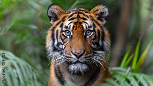 beautiful tiger in the tropical forest outdoors © Sheviakova