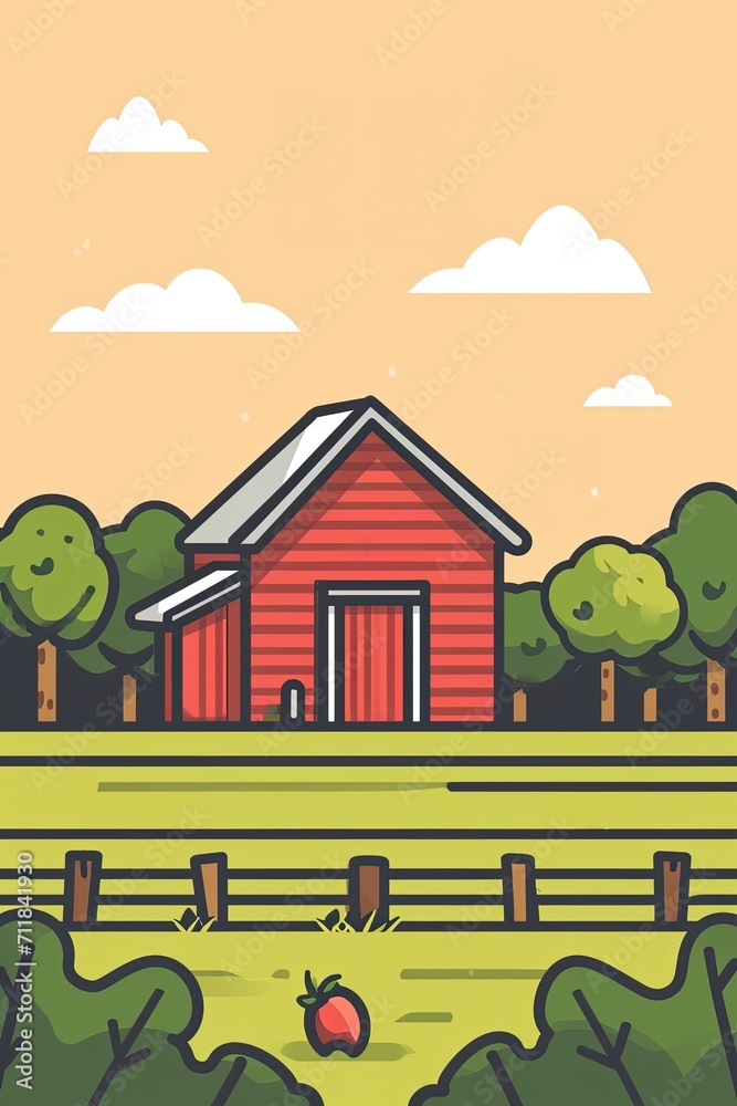 Clean and simple icon representing a farm