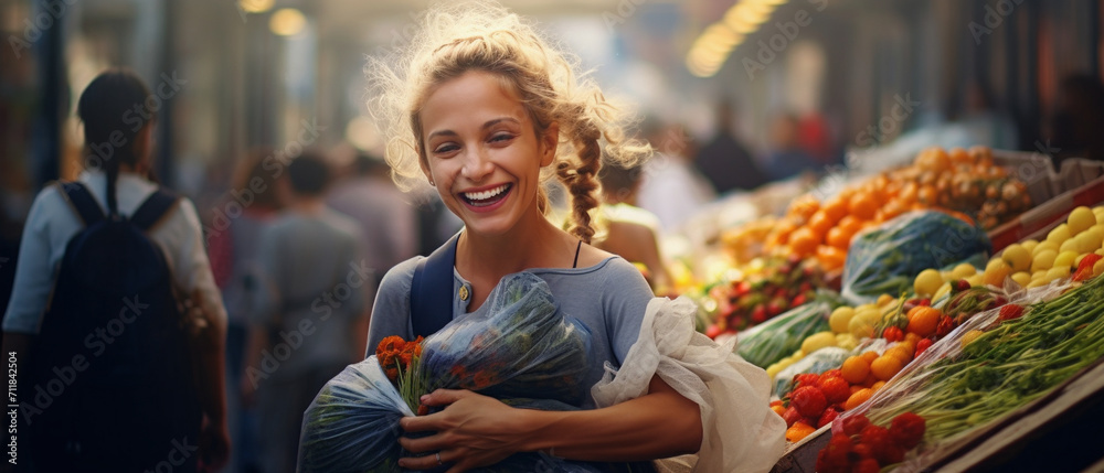 person shopping in the market, advertising image person shopping in the market, advertising image