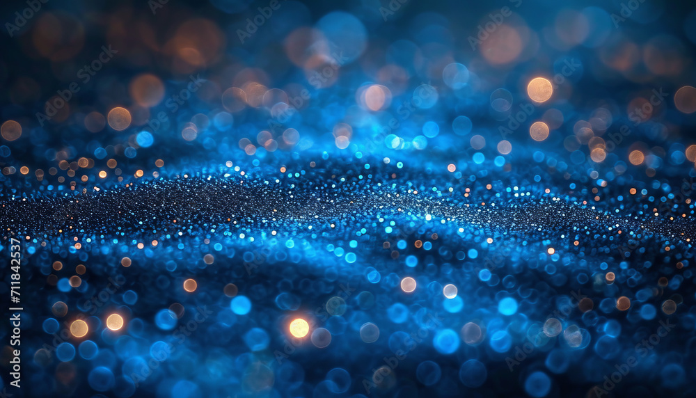 Blue Bokeh Effect, generative ai Blue Bokeh Effect, generative ai