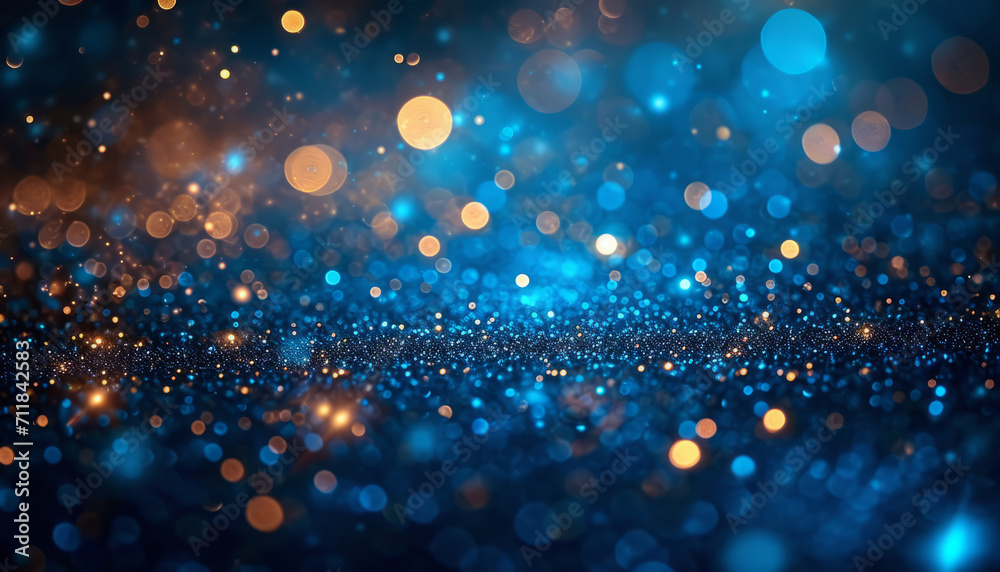 Blue Bokeh Effect, generative ai Blue Bokeh Effect, generative ai