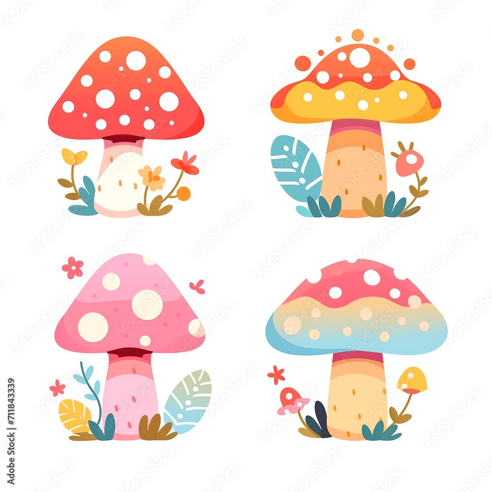 Enchanted Forest: Whimsical Mushroom Illustration