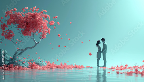 Romance with isolated white background generative ai