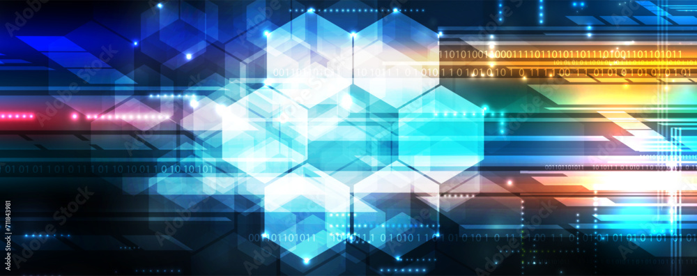 Fototapeta premium Technology abstract futuristic science background for internet business. Big data concept.