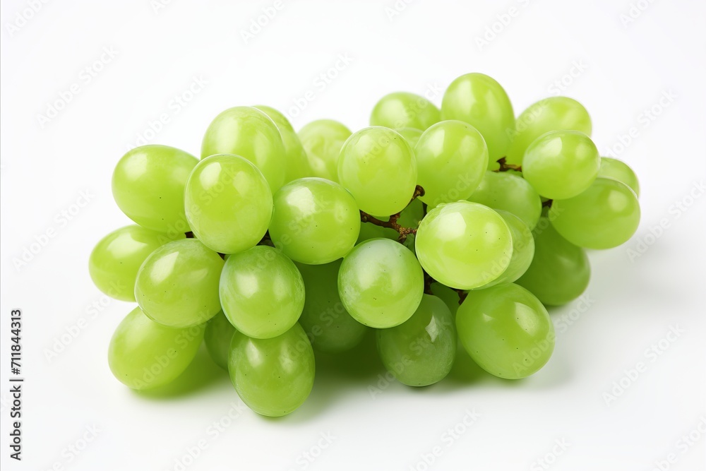 Green grape isolated on white background high quality detailed image for advertising Green grape isolated on white background high quality detailed image for advertising