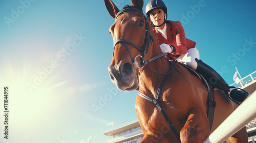 Horse Jumping, Equestrian Sports, Show Jumping themed photo. © alexkich