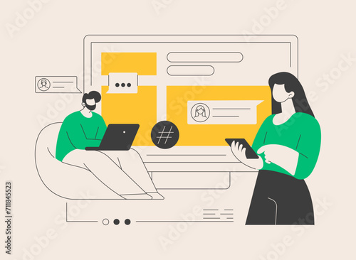Microblog platform abstract concept vector illustration.