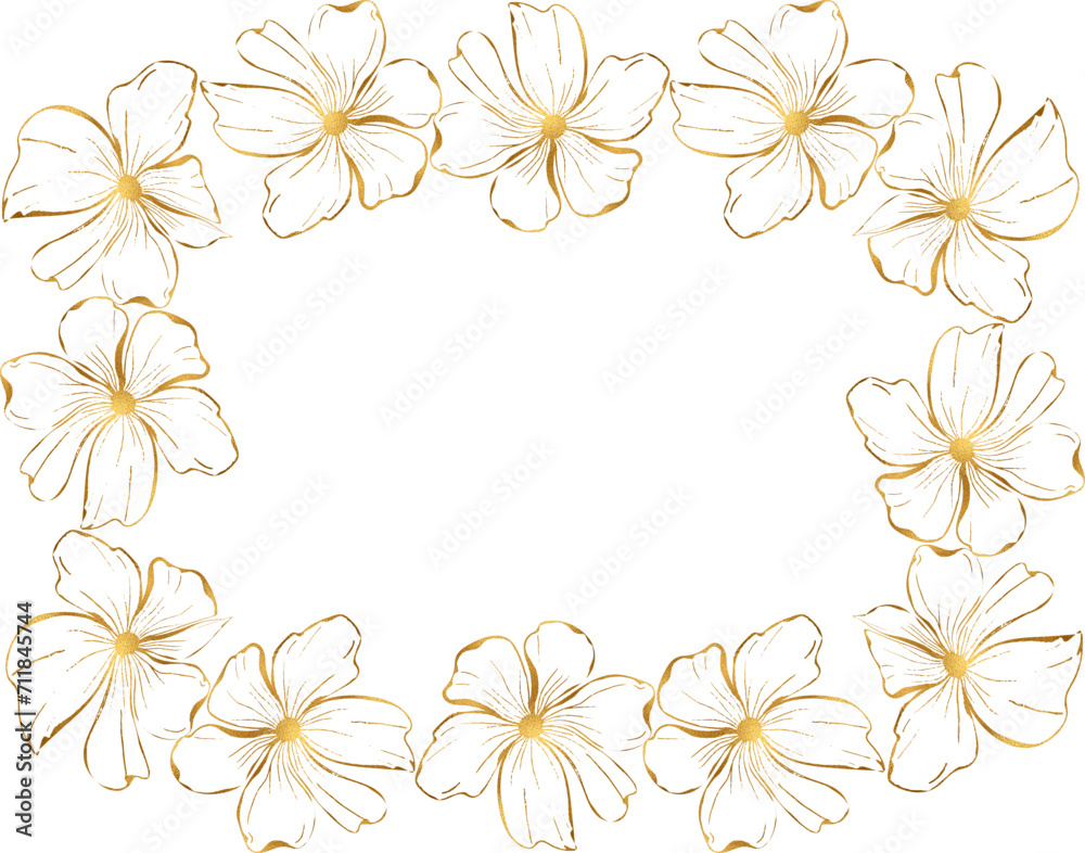 Poppy flower wreath, round frame for card or invite. Vector line art hand drawn illustration for card or invite and coloring page Poppy flower wreath, round frame for card or invite. Vector line art hand drawn illustration for card or invite and coloring page