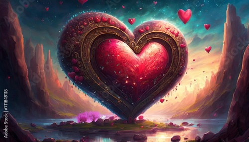 valentines day love hearts romantic february 14th unique digital 3d