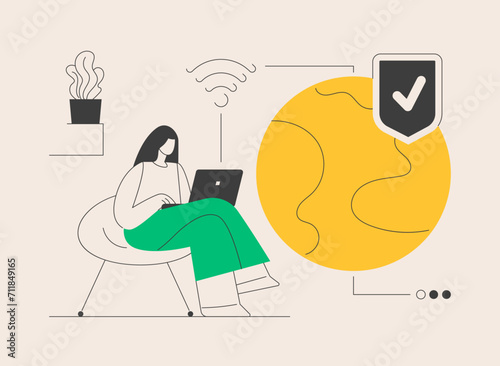 VPN access abstract concept vector illustration.