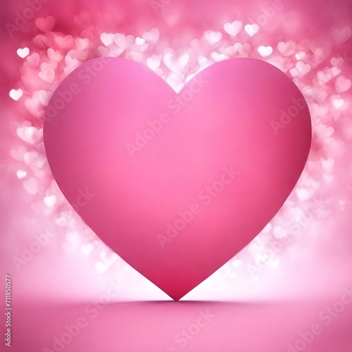 Valentine s day background with pink hearts. Vector illustration. Pink heart shape and bokeh light on pink background with space for text . 