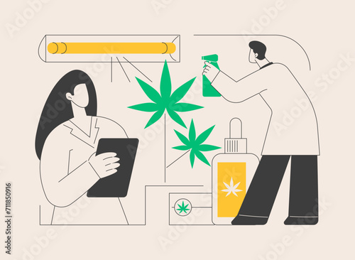 Cannabis cultivation abstract concept vector illustration.