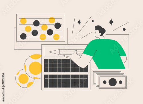 Lottery game abstract concept vector illustration.