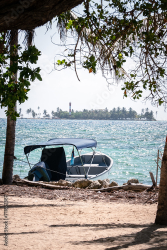 beach of San Andres island in Colombia in tourism season