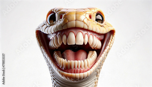 close up of a laughing snake 