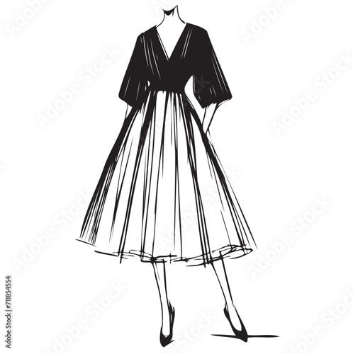 Stylish fashion models. Fashion girls Sketch