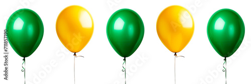 Festive balloons in St. Patrick's Day colors. a festive table. Clipart, scenery cut out on a transparent background