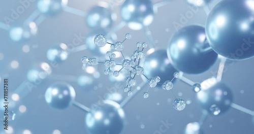 Wallpaper Mural Chlorambucil, rotating 3D model of leukeran, seamless looped video, molecular structure with selective focus Torontodigital.ca