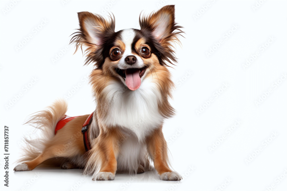 papillon dog isolated on white