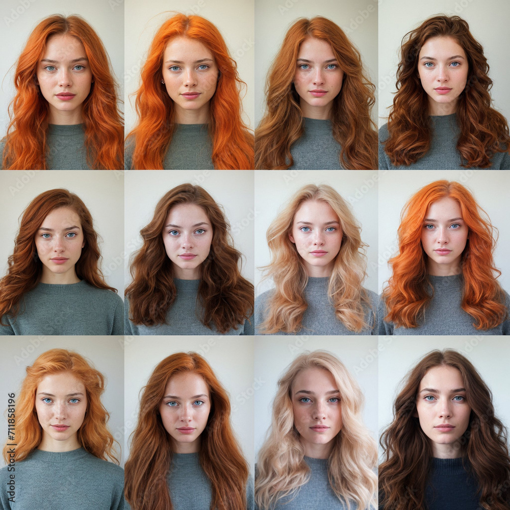Diverse groups of young women isolated on a light background Diverse groups of young women isolated on a light background