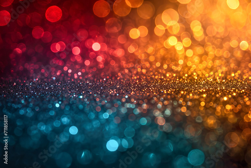 Black History Month concept. Abstract green yellow and red color glitter sparkle background. Bokeh. Space for your text.