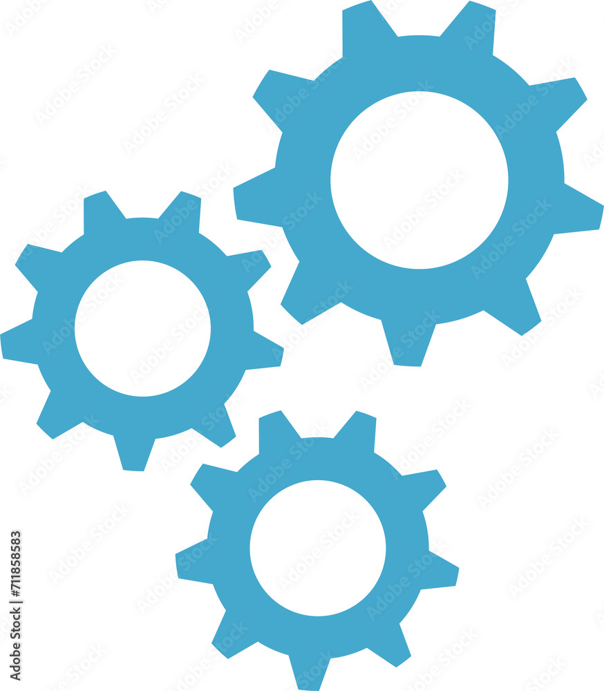 flat clock cogwheels isolated on transparent, png. Mechanism Industrial Concept. for industrial, technical, mechanical design.