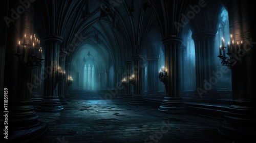 eerie dark architecture background illustration haunting shadowy, macabre ominous, cryptic enigmatic eerie dark architecture background