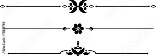 Wallpaper Mural black and white set of delimiters for text, dividers Torontodigital.ca